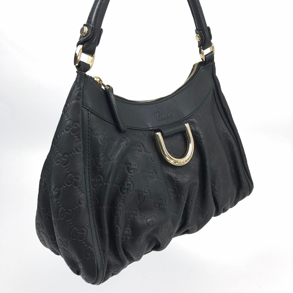 GUCCI MONOGRAM ABBEY LEATHER SHOULDER BAG
