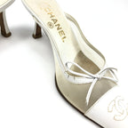 CHANEL LOGO KITTEN HEELS
