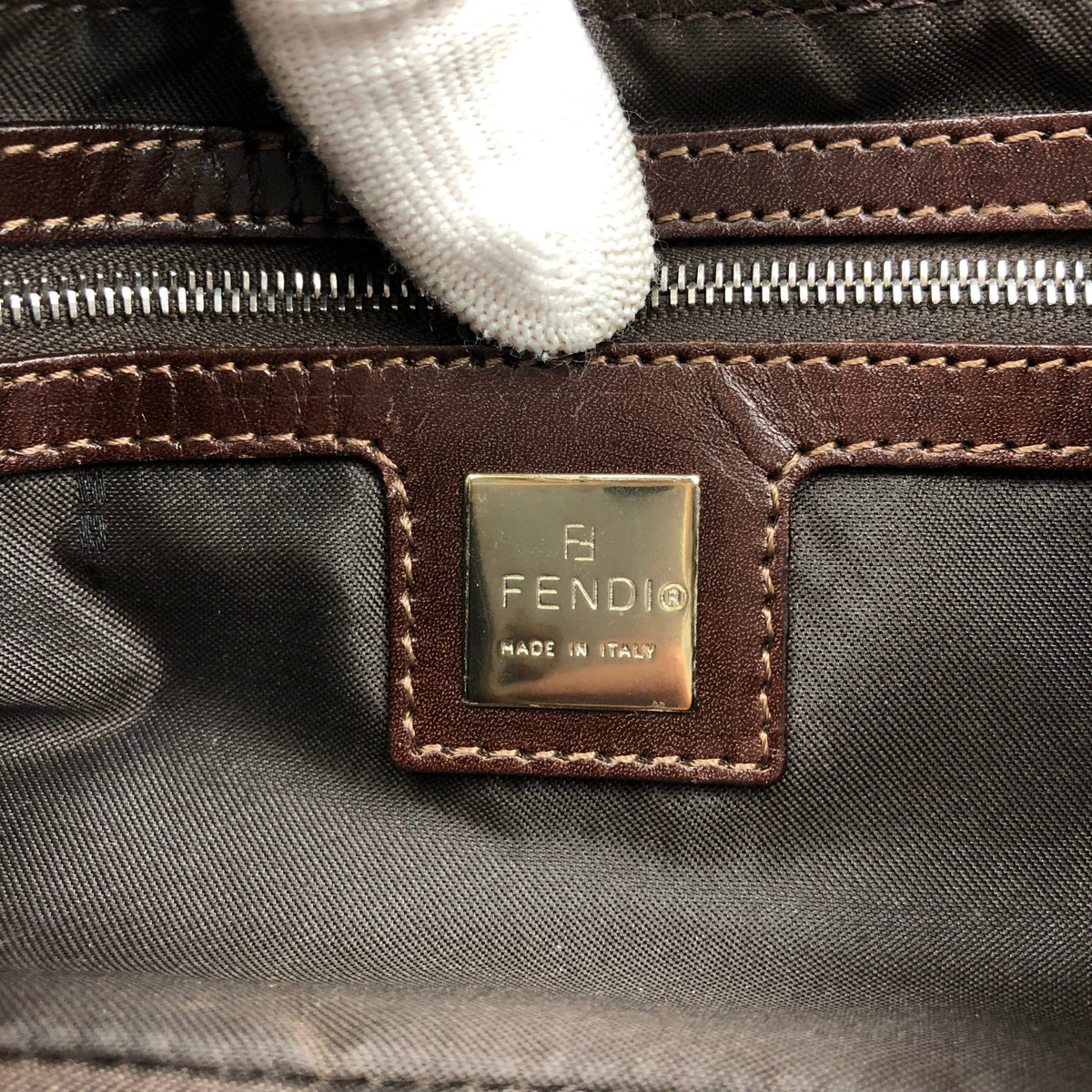 FENDI CALF HAIR BAGUETTE BAG