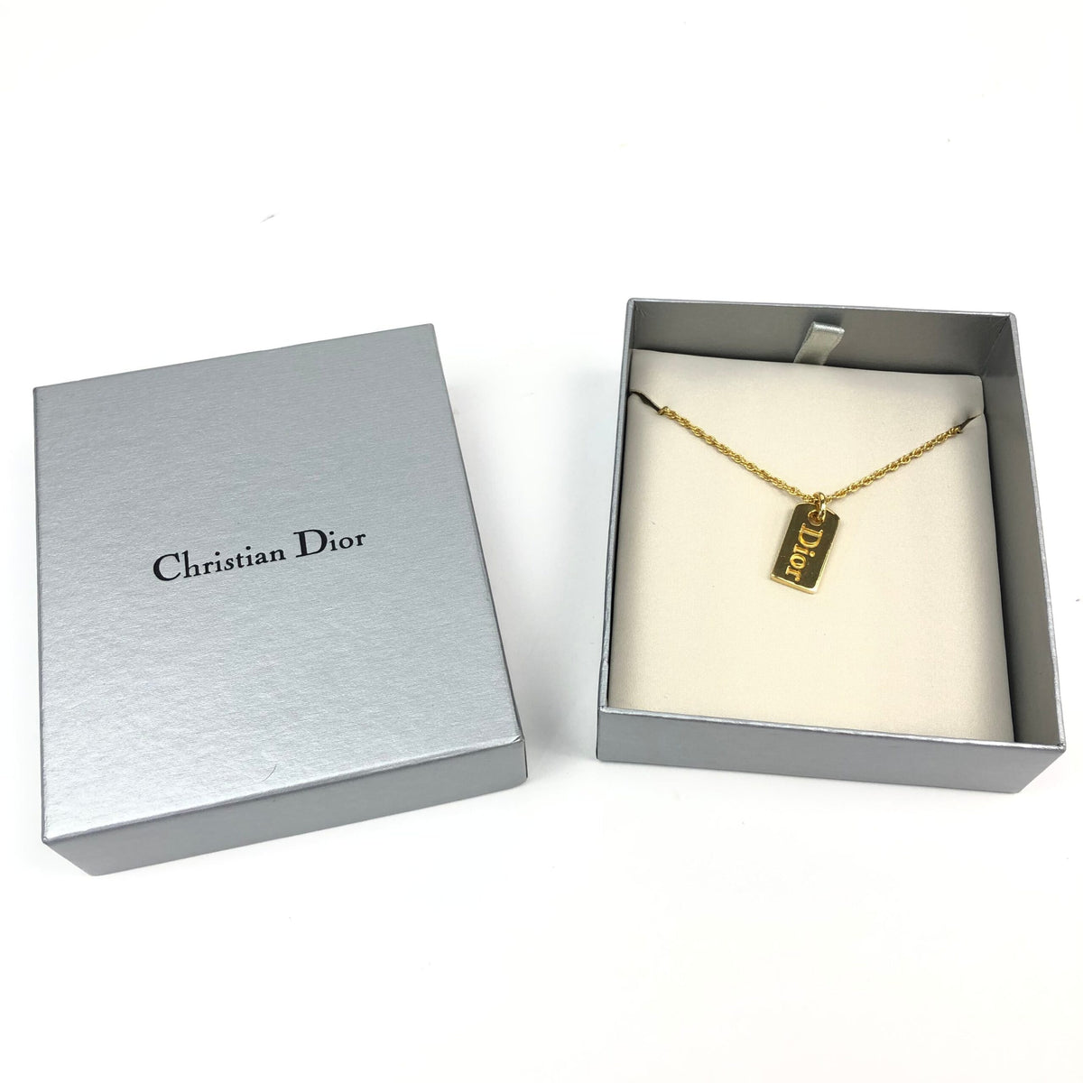 CHRISTIAN DIOR TAG NECKLACE