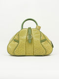 CHRISTIAN DIOR OSTRICH DOUBLE SADDLE BOWLER BAG