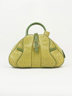 CHRISTIAN DIOR OSTRICH DOUBLE SADDLE BOWLER BAG