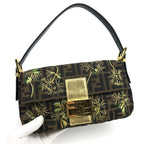 FENDI ZUCCA FLORAL BAGUETTE BAG