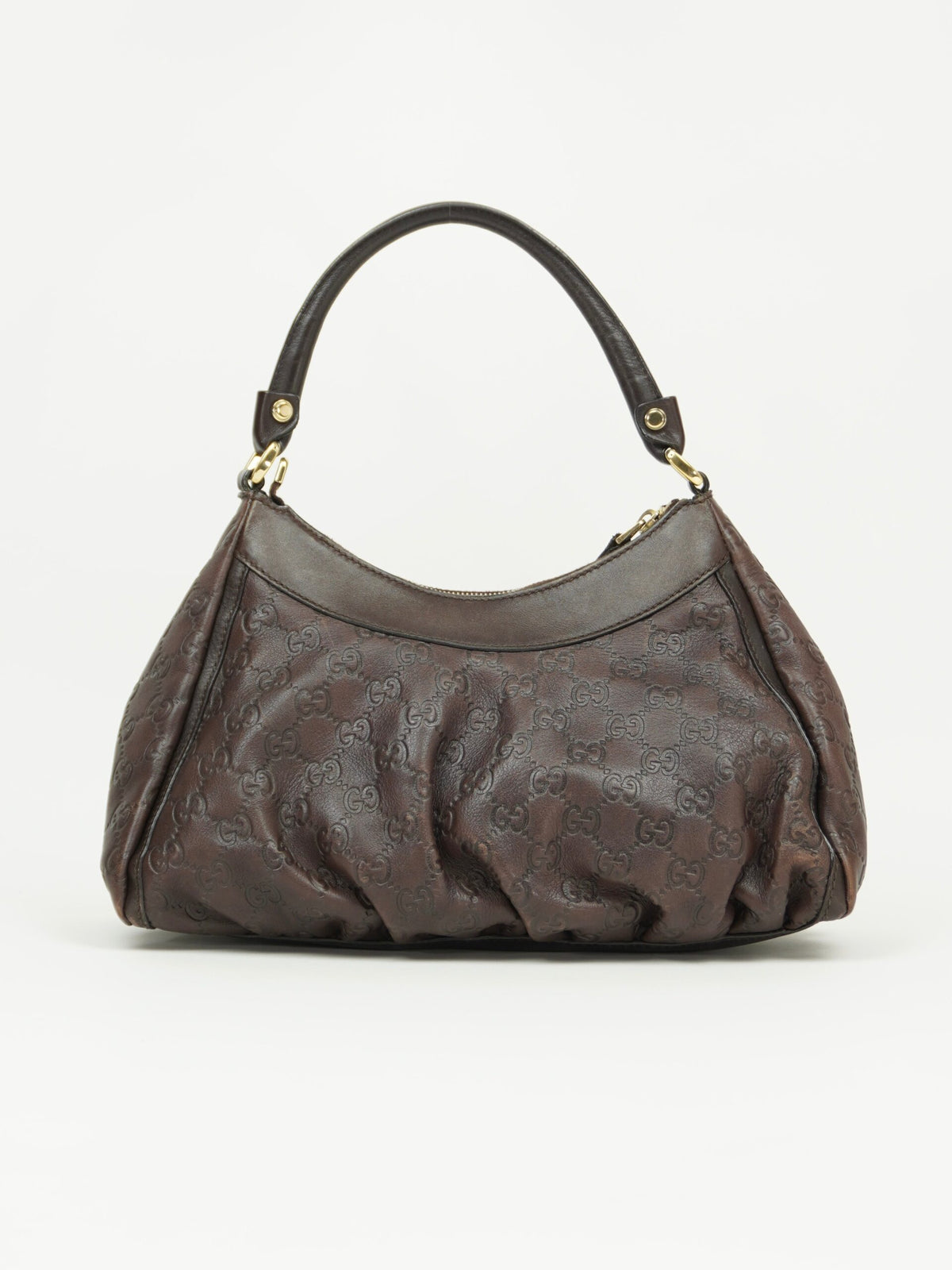 GUCCI MONOGRAM LEATHER ABBEY BAG