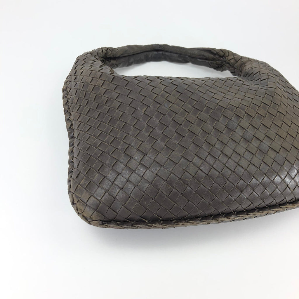 BOTTEGA VENETA BROWN INTRECCIATO SHOULDER BAG