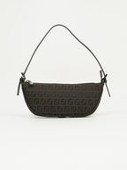 FENDI ZUCCA CRESCENT SHOULDER BAG