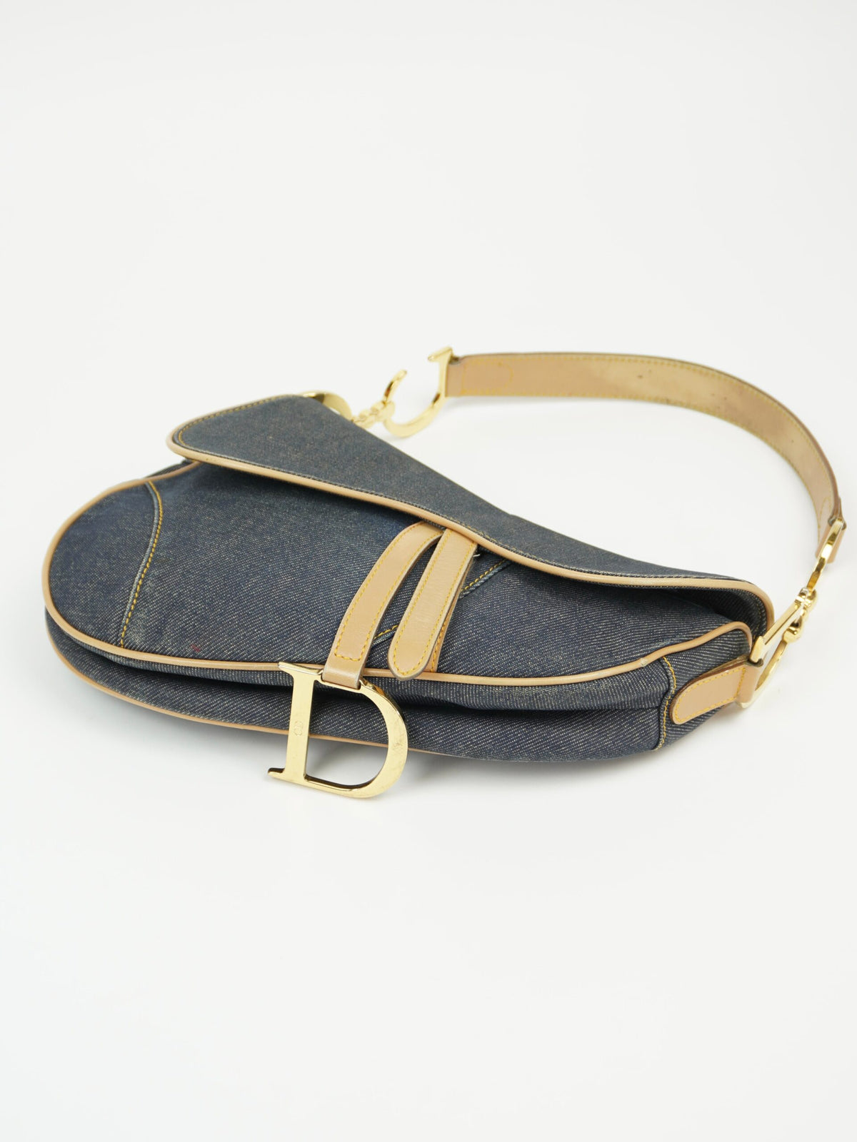 CHRISTIAN DIOR DENIM SADDLE BAG