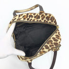 PRADA CALF HAIR LEOPARD SHOULDER BAG