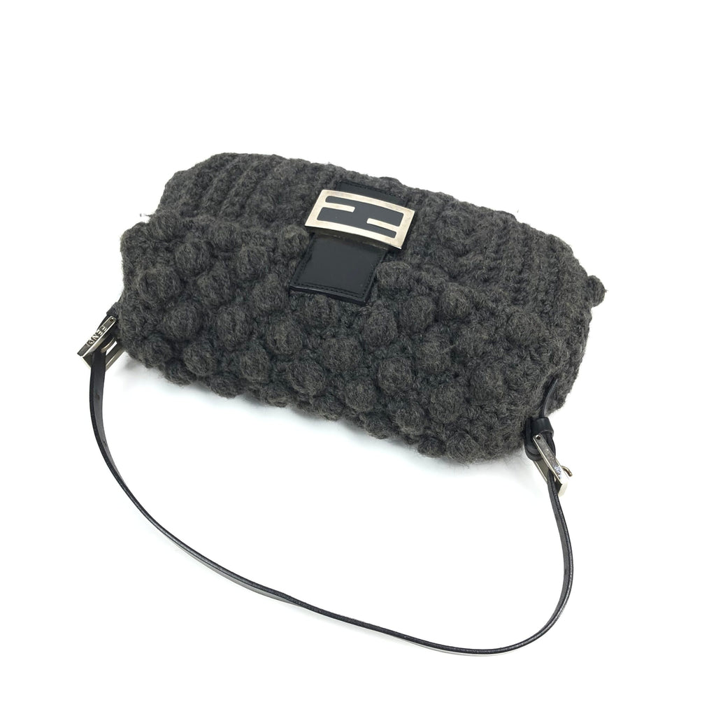 FENDI CASHMERE WOOL BAGUETTE SHOULDER BAG