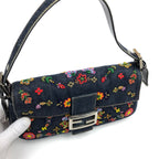 FENDI DENIM BEADED BAGUETTE BAG