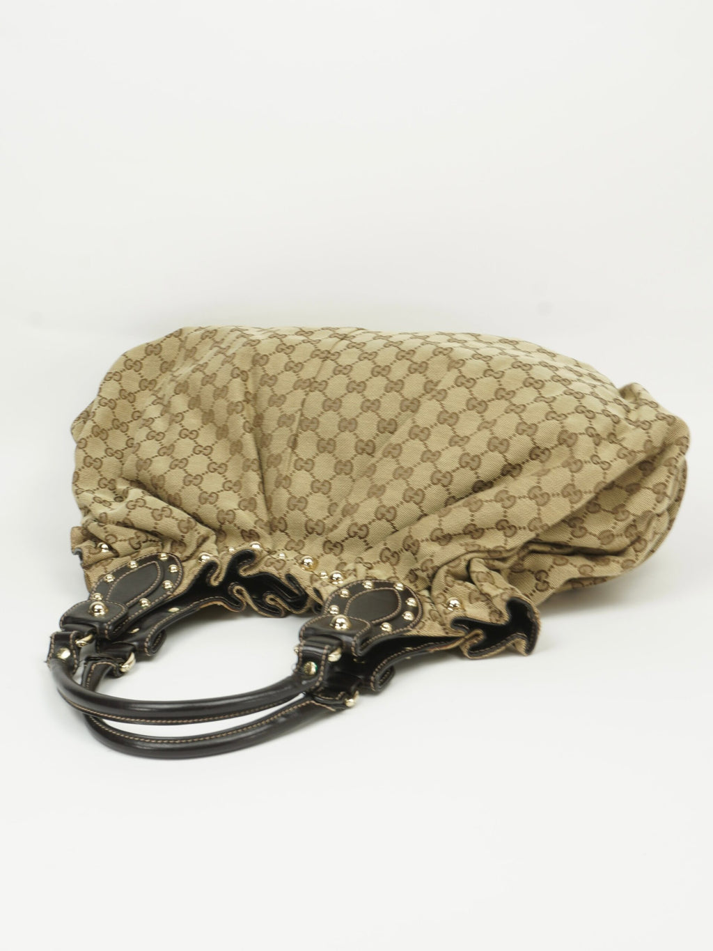 GUCCI MONOGRAM STUDDED PELHAM BAG