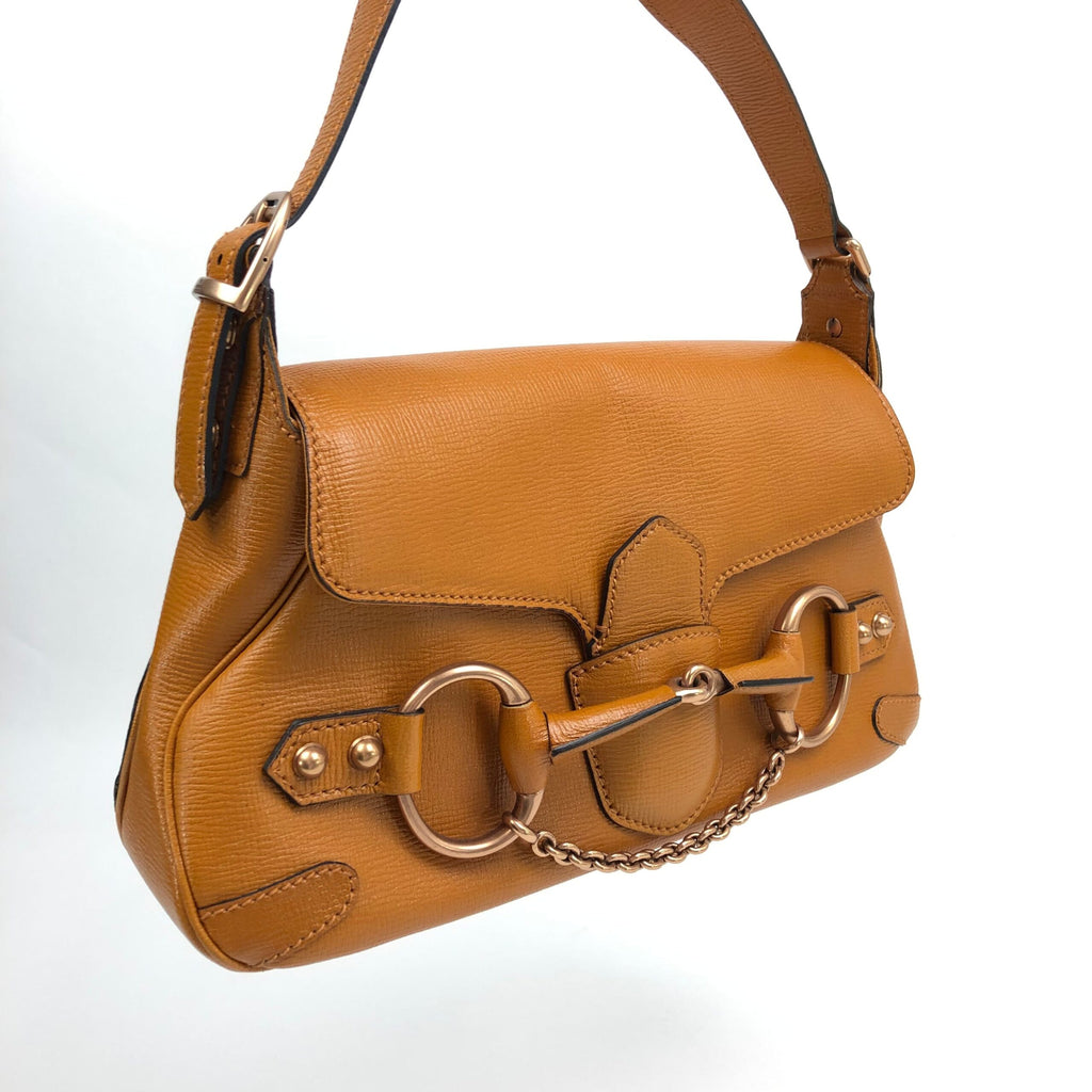 GUCCI HORSEBIT CHAIN LEATHER SHOULDER BAG