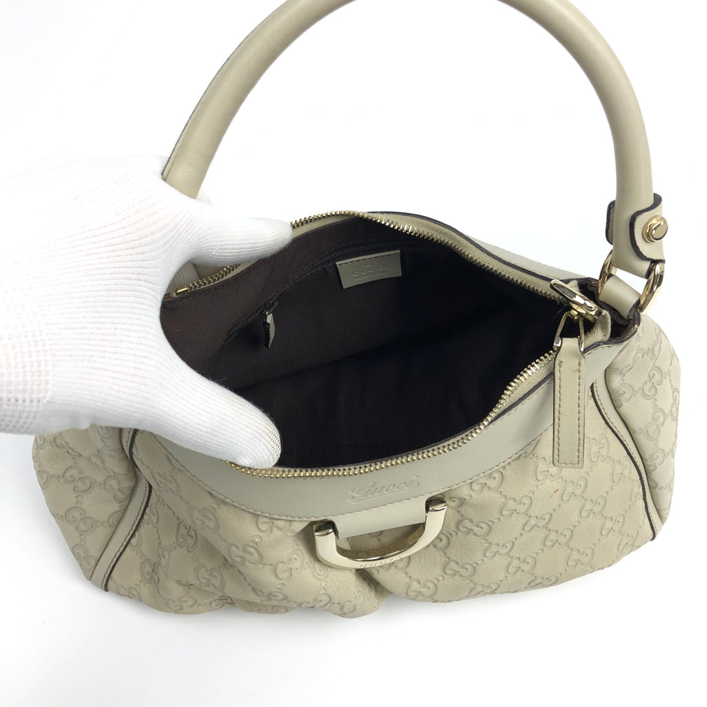 GUCCI ABBEY MONOGRAM LEATHER SHOULDER BAG