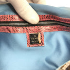 FENDI BEADED BAGUETTE BAG WITH EXOTIC LIZARD LEATHER DETAILING