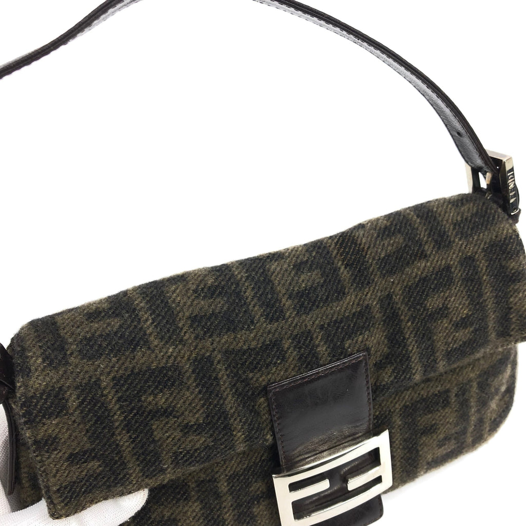 FENDI CASHMERE WOOL BAGUETTE SHOULDER BAG
