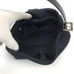 FENDI JERSEY BAGUETTE SHOULDER BAG IN BLACK