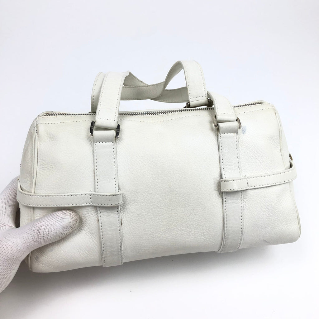 CHRISTIAN DIOR LEATHER BAG WITH SILVER HARDWARE