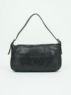 FENDI LEATHER BAGUETTE WITH MARBLE BUCKLE
