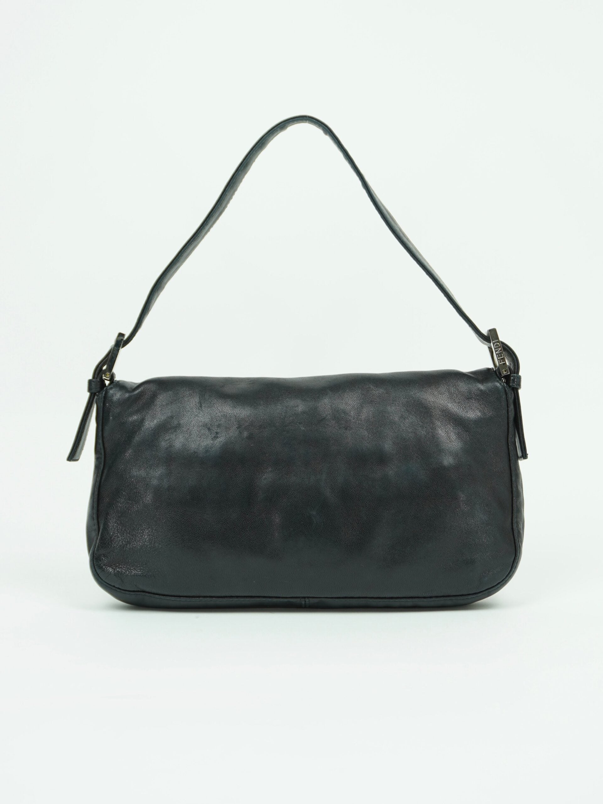 FENDI LEATHER BAGUETTE WITH MARBLE BUCKLE