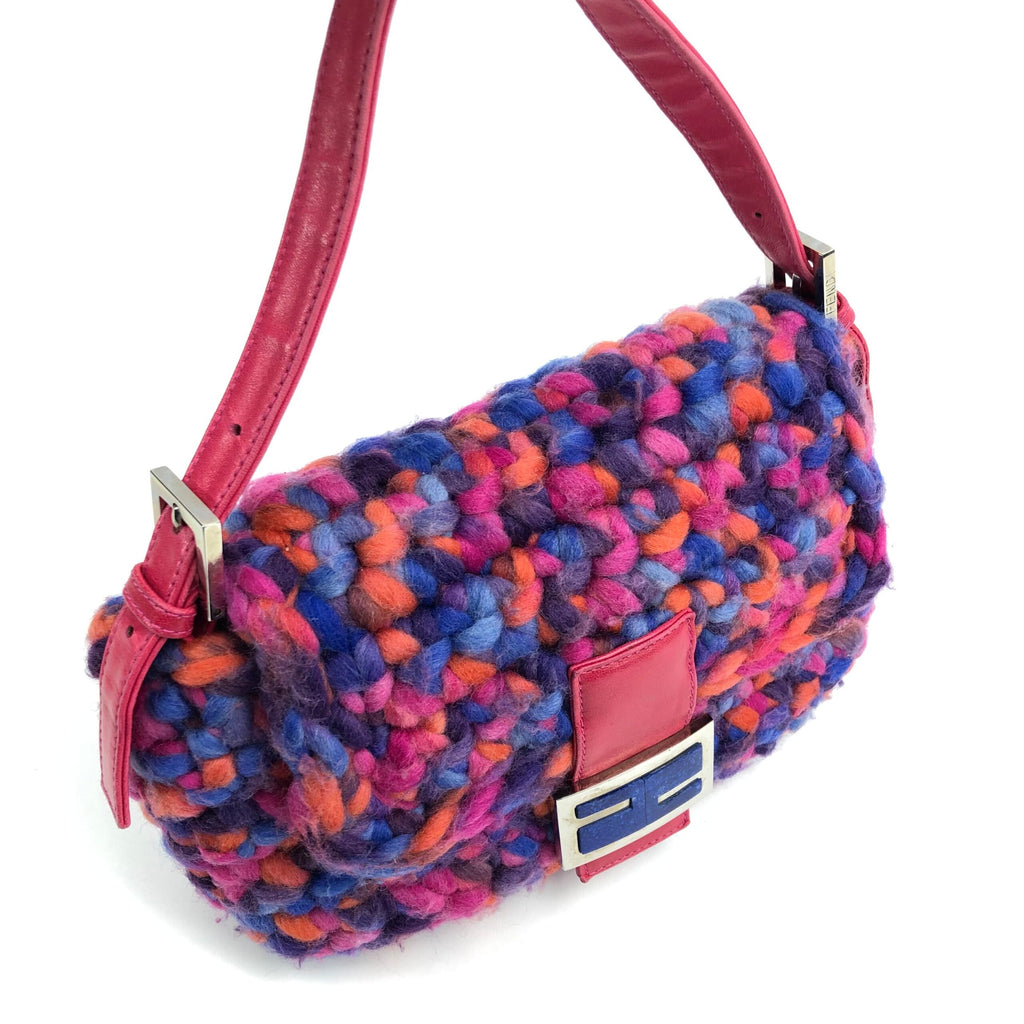 FENDI CROCHET BAGUETTE SHOULDER BAG