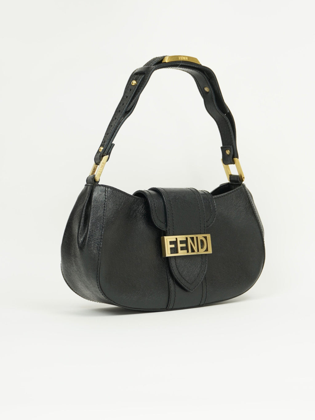 FENDI LEATHER BAG WITH GOLD HARDWARE