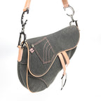CHRISTIAN DIOR DENIM SADDLE BAG