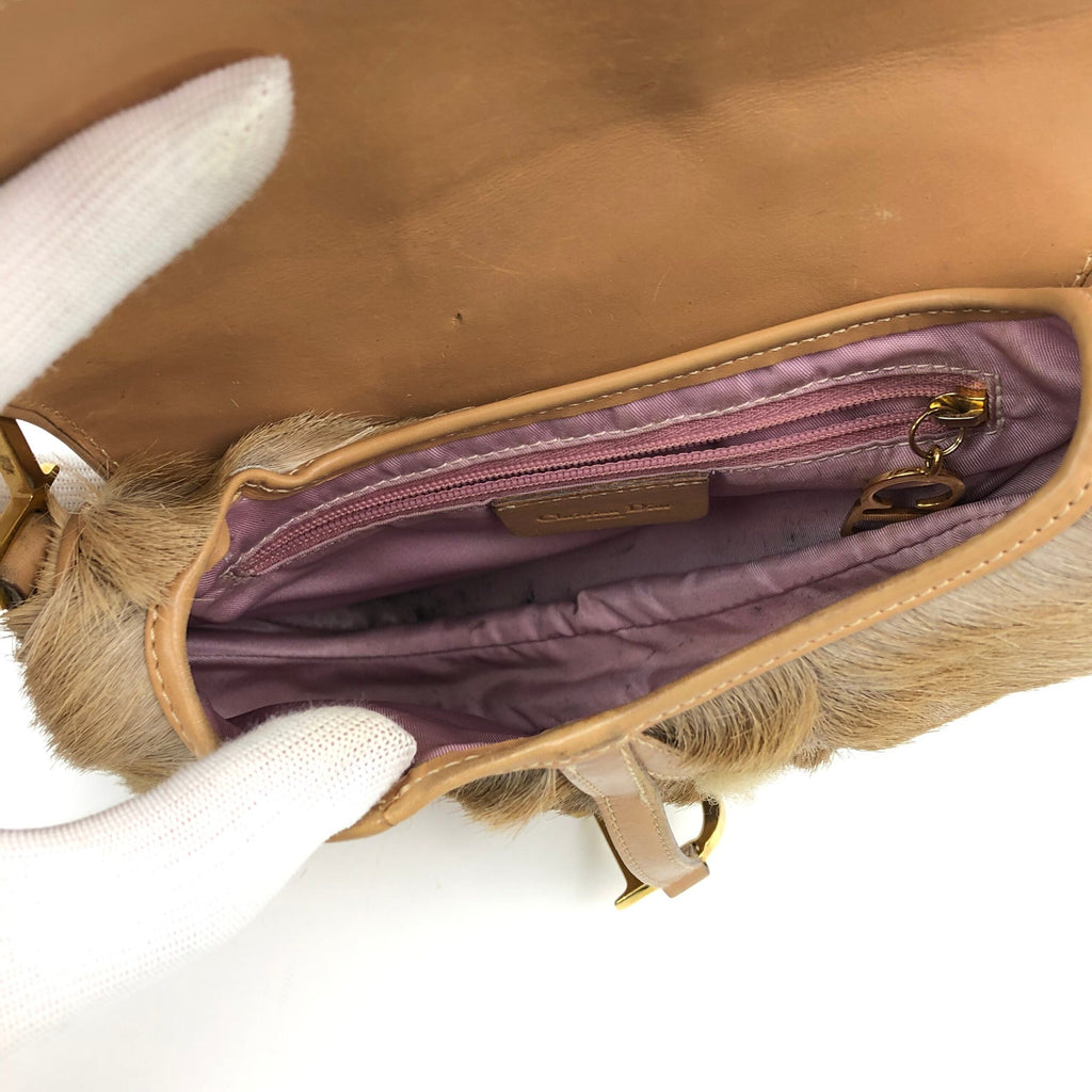 CHRISTIAN DIOR PONY HAIR MOHAWK SADDLE BAG