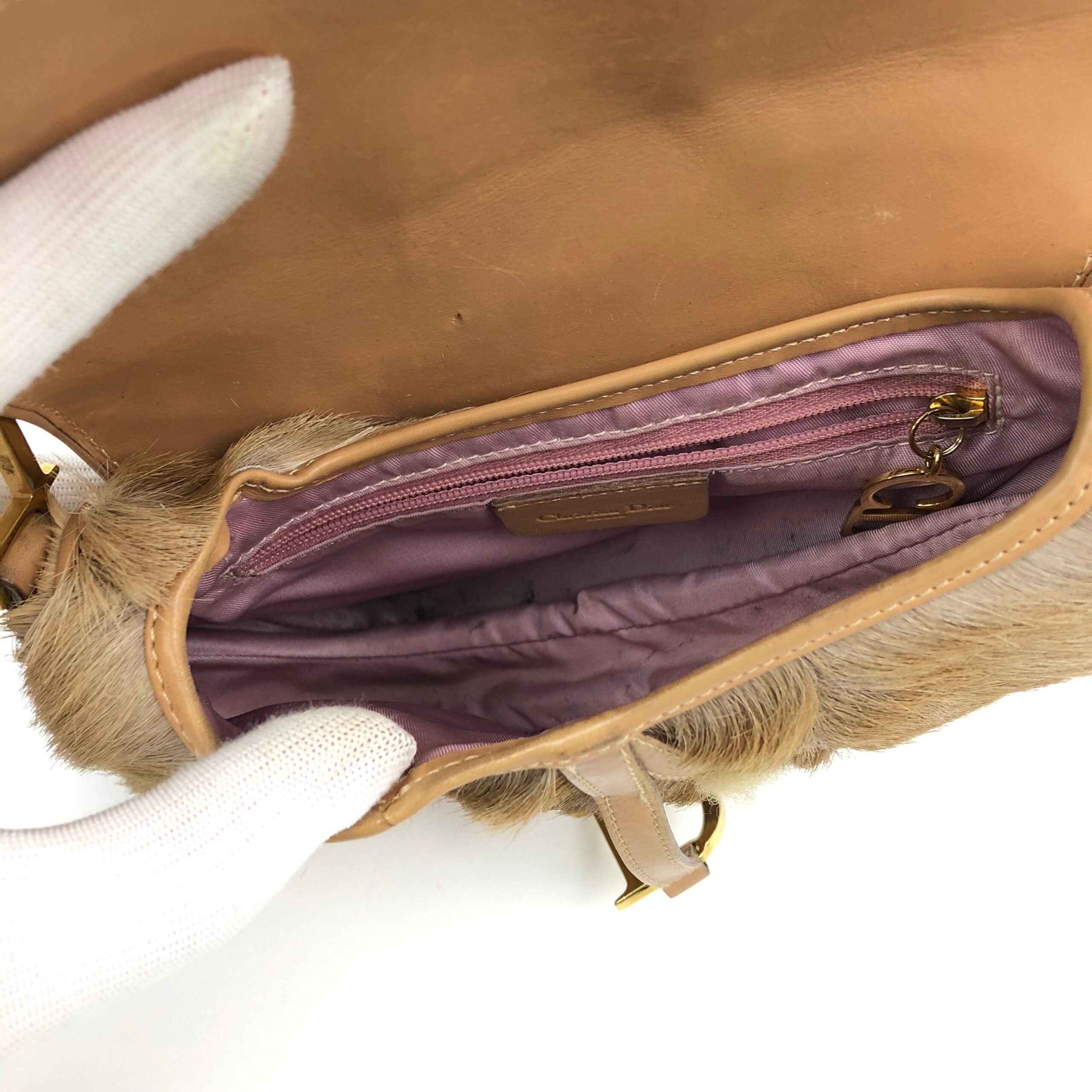 CHRISTIAN DIOR PONY HAIR MOHAWK SADDLE BAG