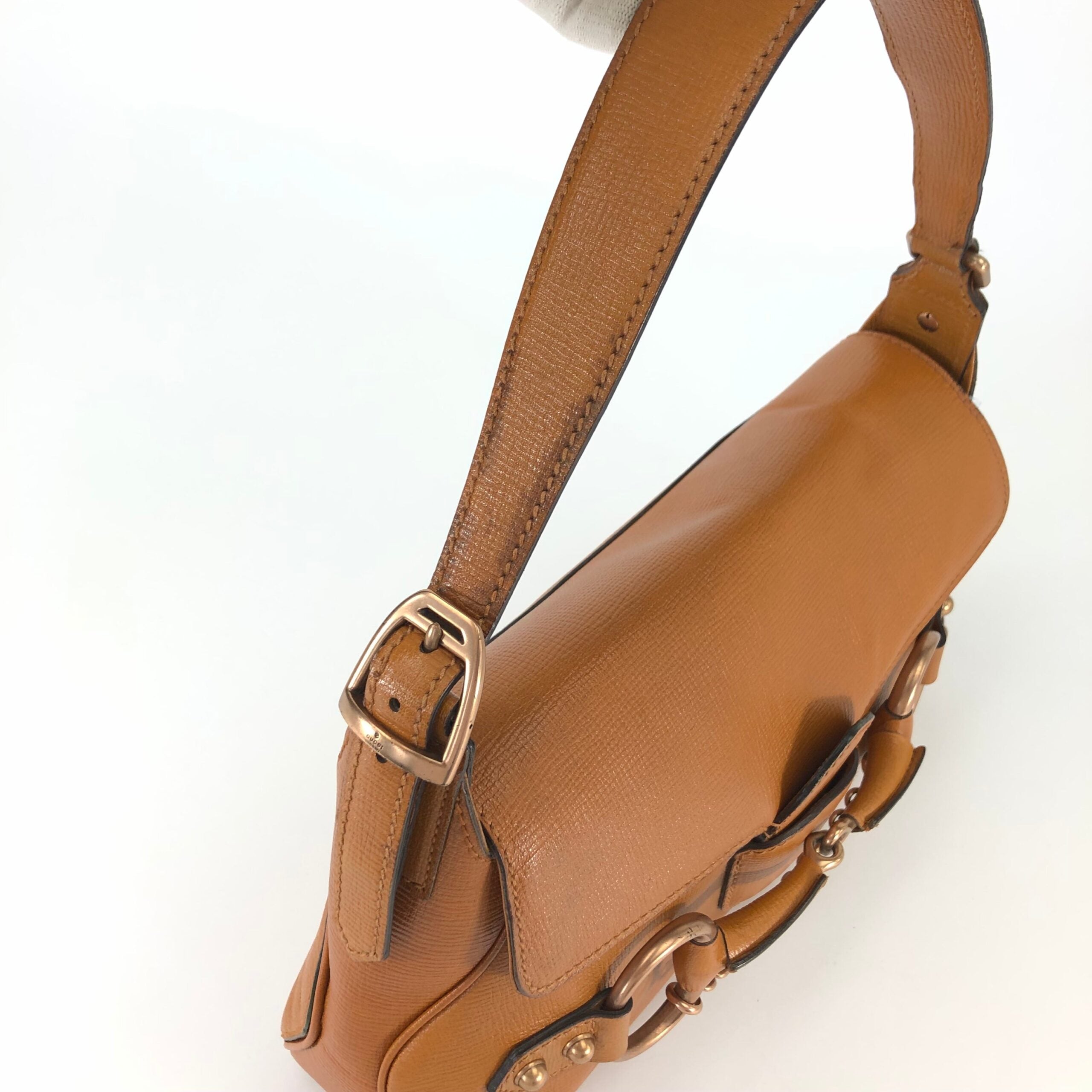 GUCCI HORSEBIT CHAIN LEATHER SHOULDER BAG