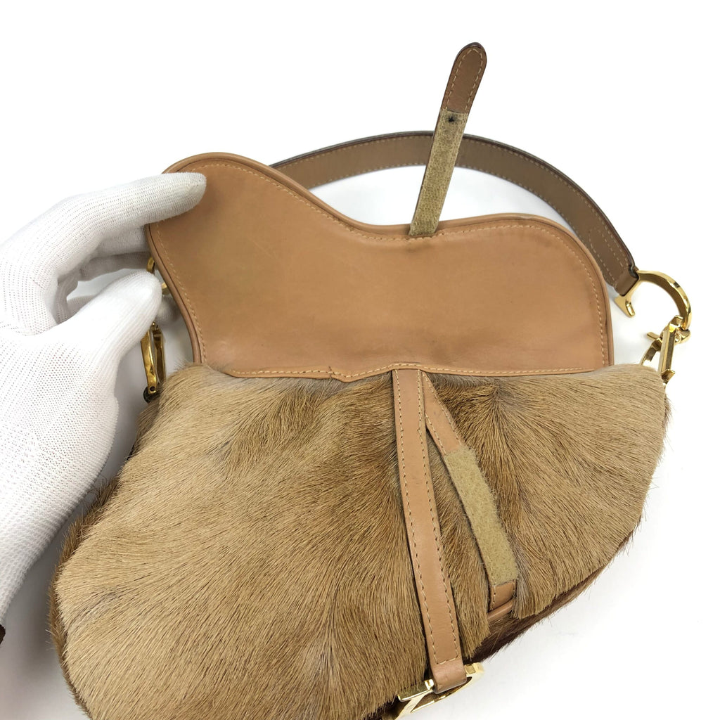 CHRISTIAN DIOR PONY HAIR MOHAWK SADDLE BAG