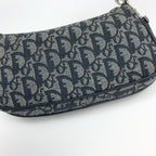 CHRISTIAN DIOR MONOGRAM SHOULDER BAG WITH SILVER DETAILING
