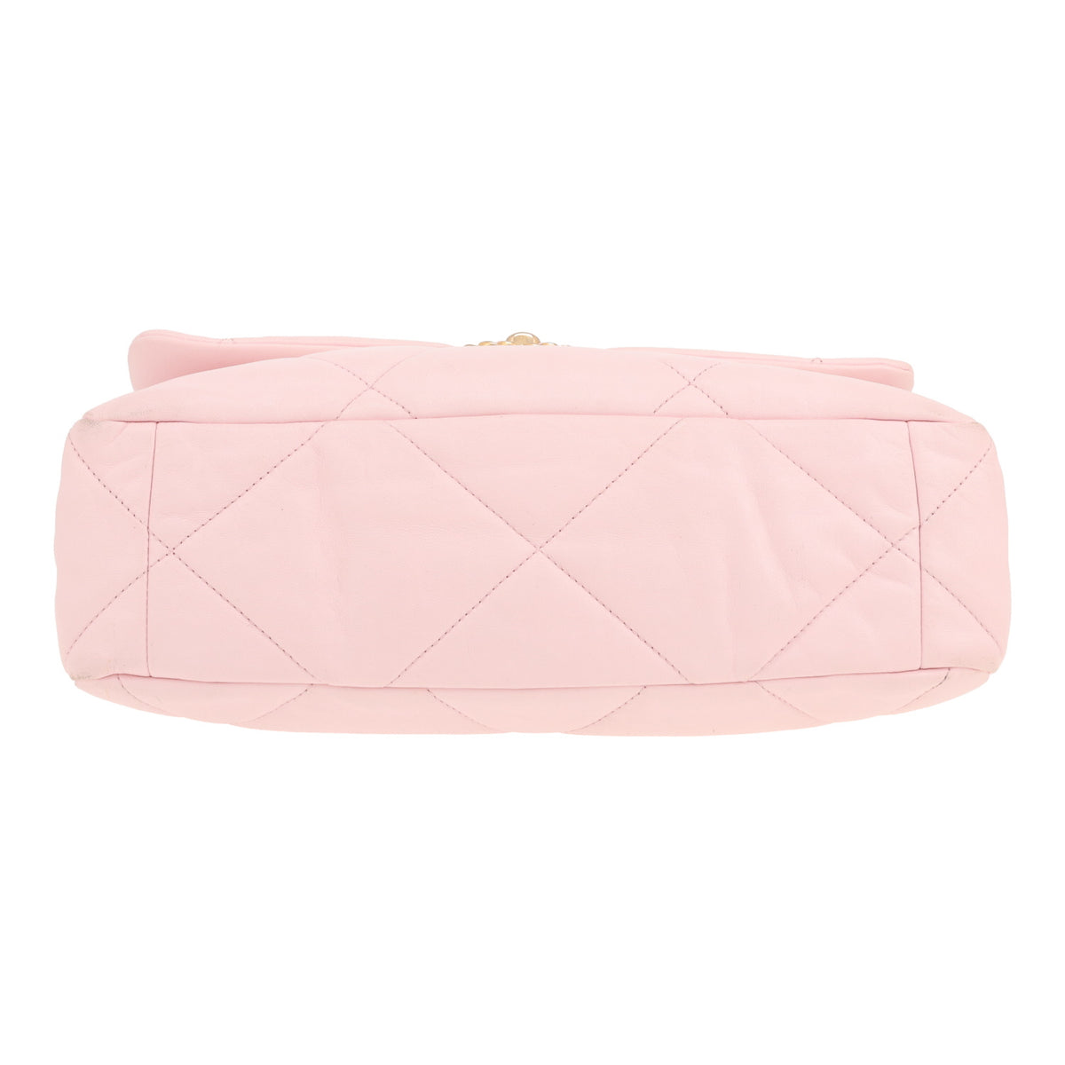 Chanel 19 handbag in pink quilted leather - DETAIL 1
