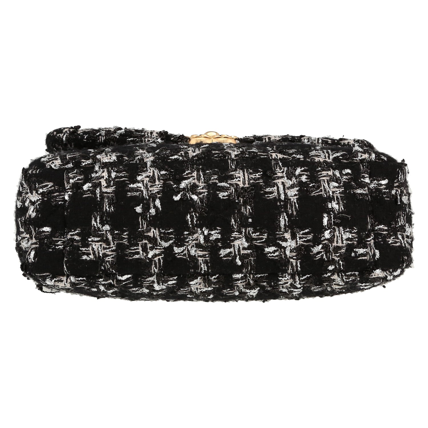 Chanel 19 shoulder bag in black and grey tweed - DETAIL 1