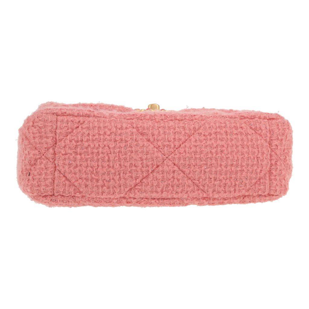 Chanel 19 medium model shoulder bag in pink tweed - DETAIL 1