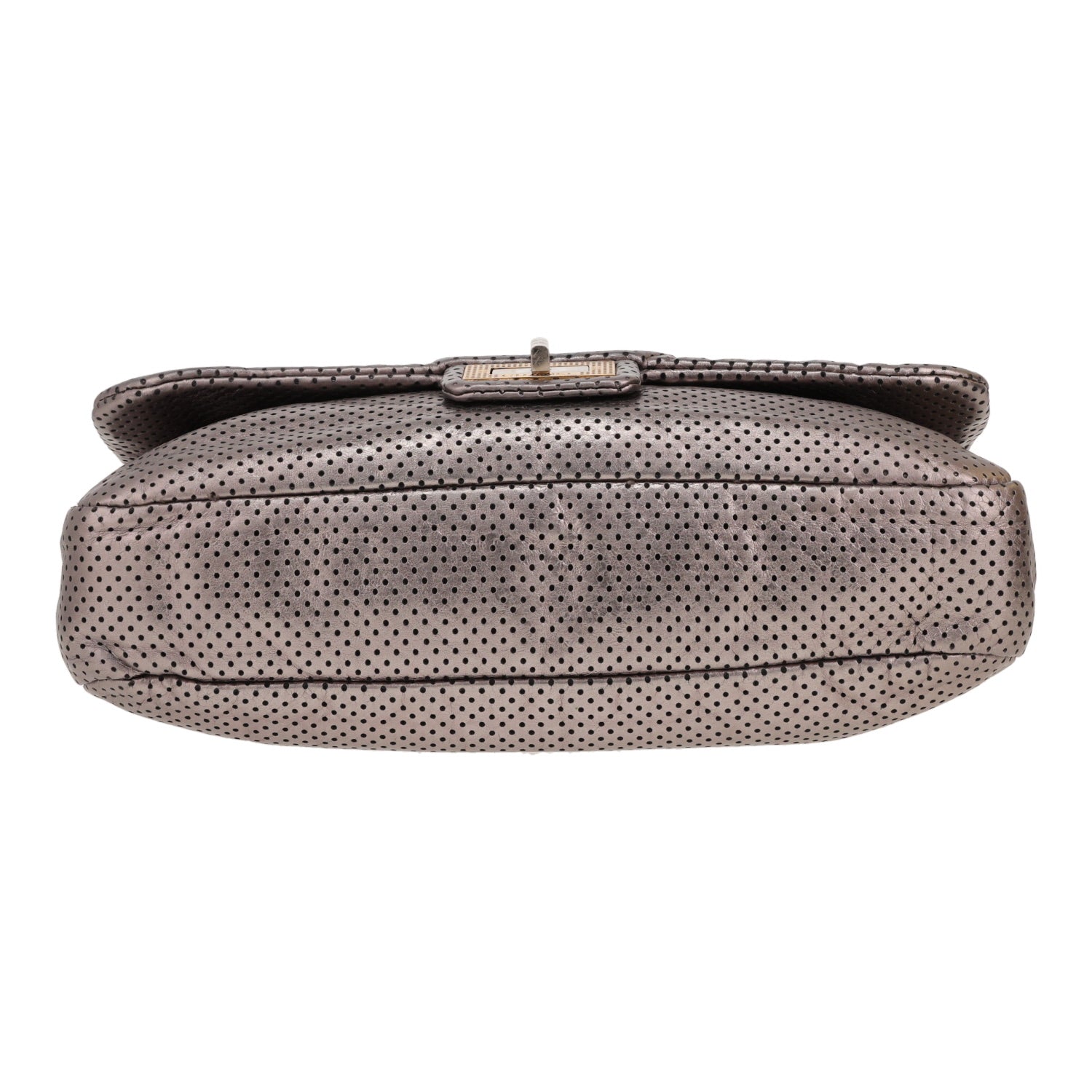 Chanel 2.55 handbag in silver leather - DETAIL 1