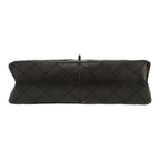 Chanel 2.55 large model shoulder bag in black quilted leather - DETAIL 1