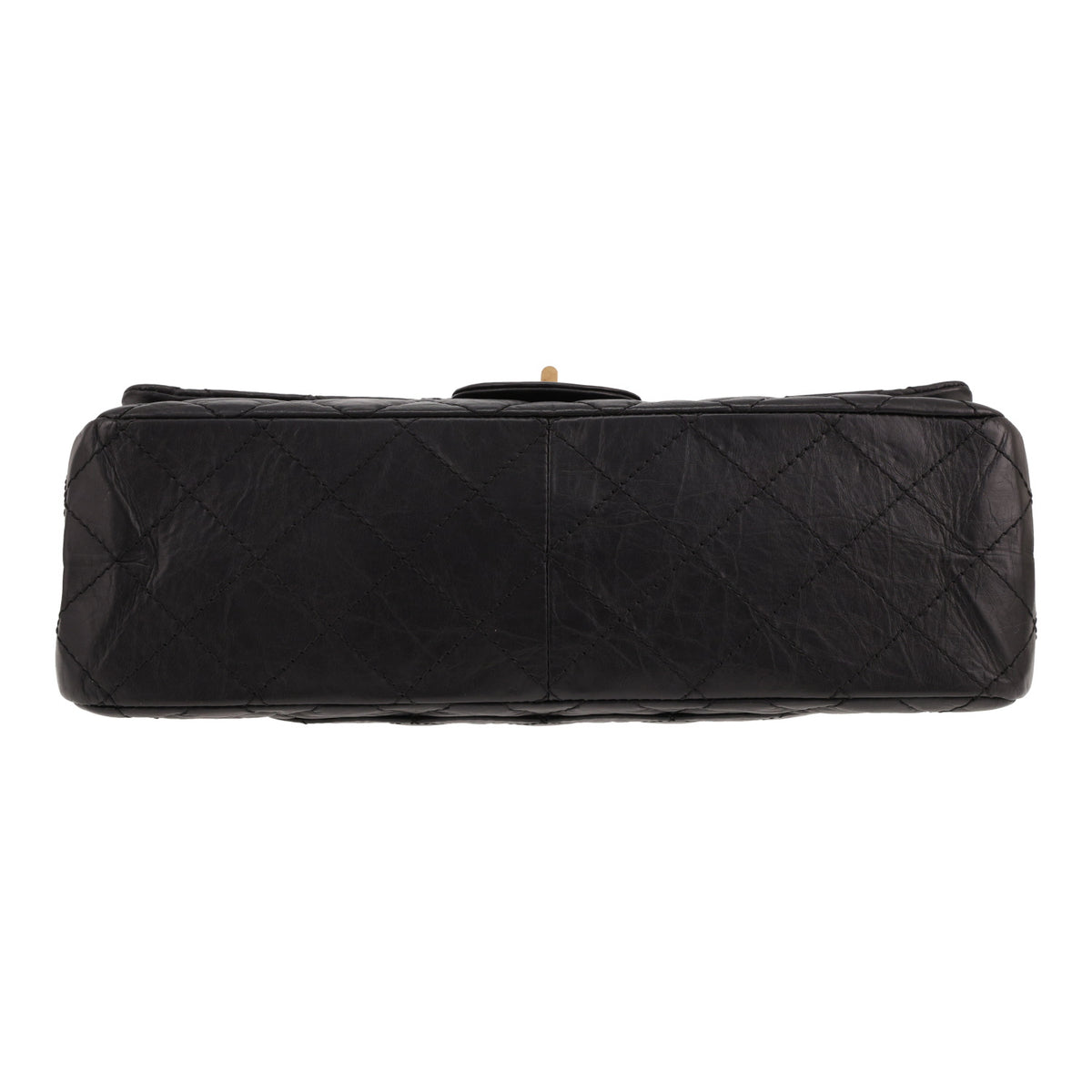 Chanel 2.55 shoulder bag in black quilted leather - DETAIL 1