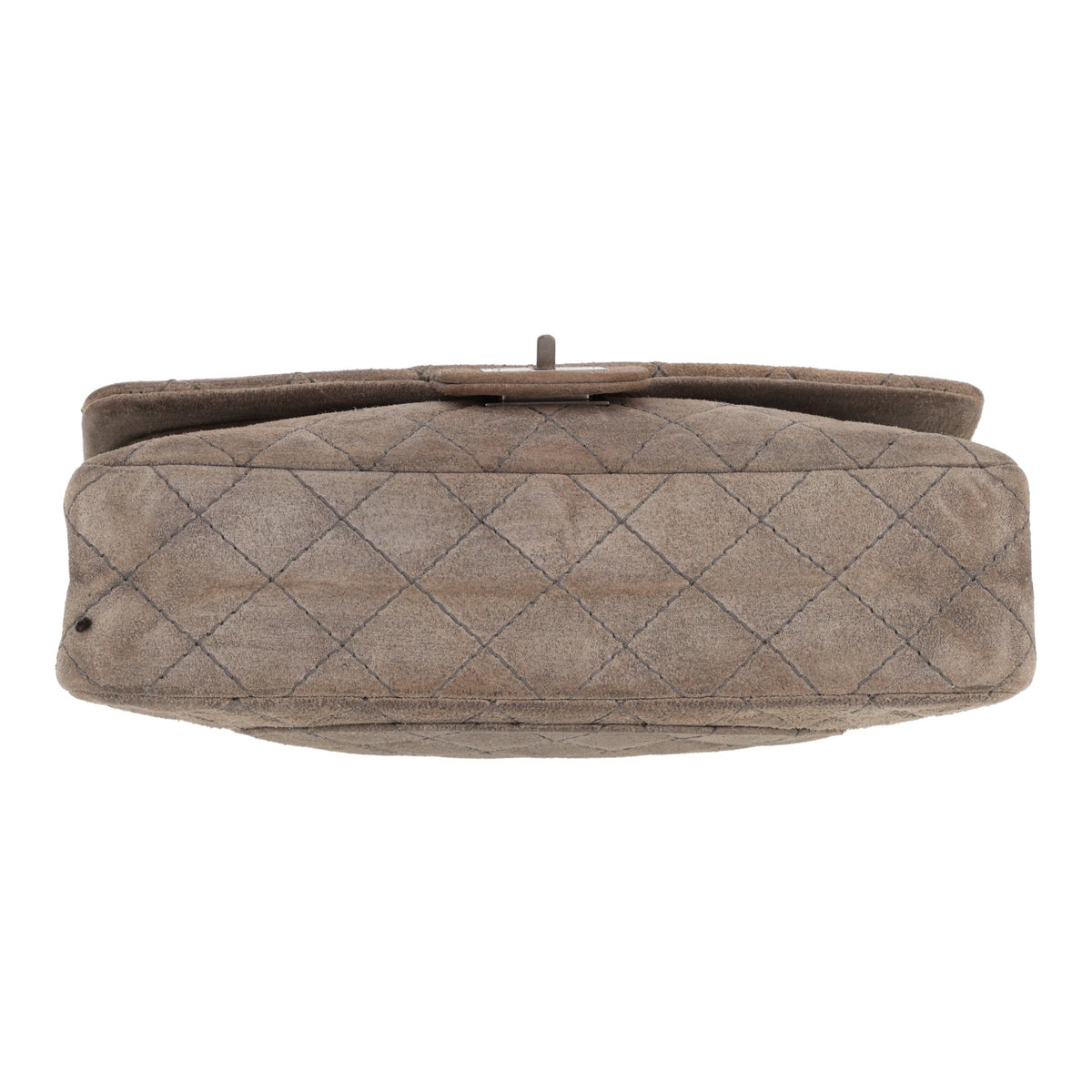 Chanel 2.55 medium model shoulder bag in grey doblis calfskin - DETAIL 1