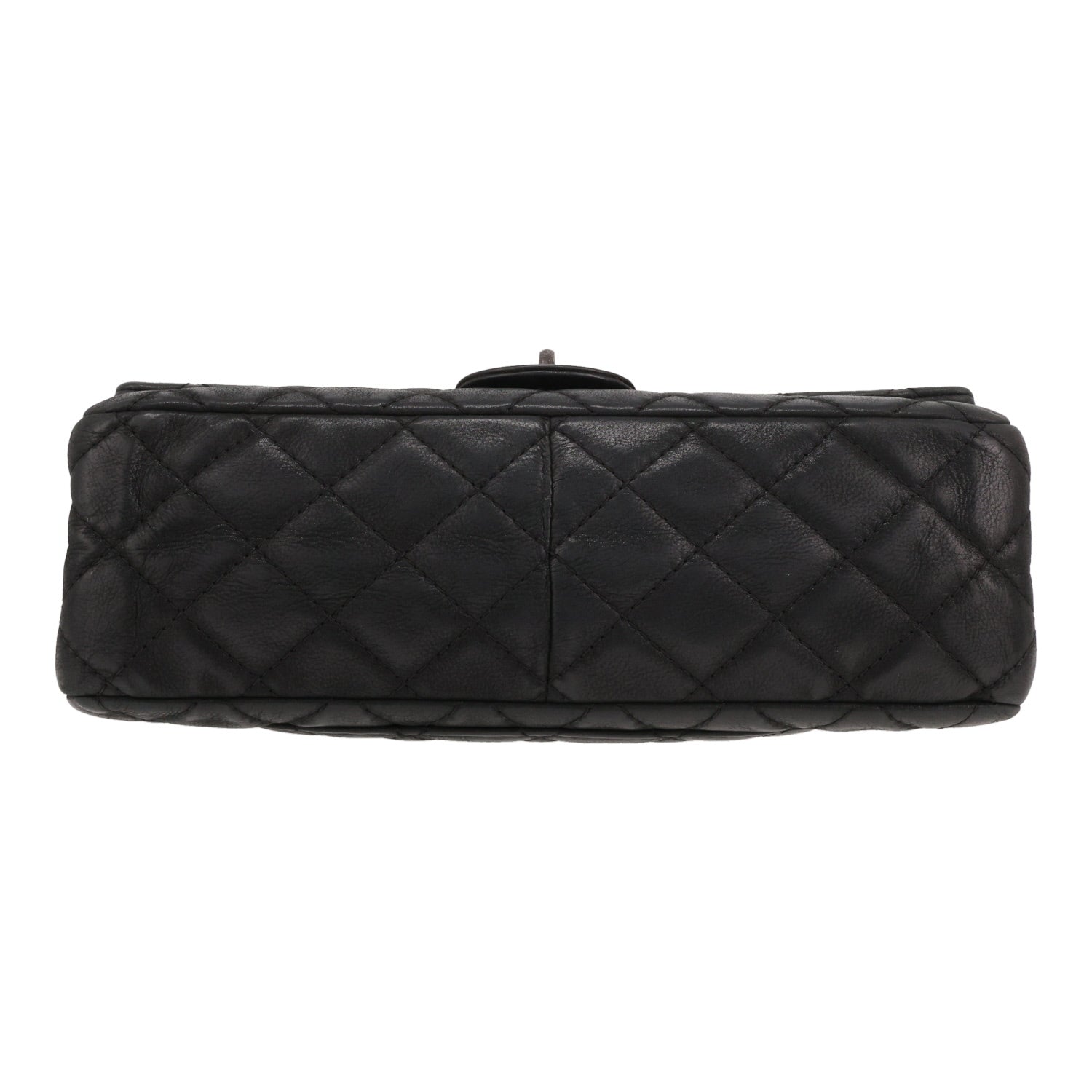 Chanel 2.55 large model shoulder bag in grey quilted iridescent leather - DETAIL 1