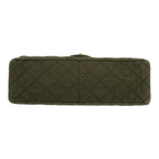 Chanel 2.55 shoulder bag in khaki denim canvas - DETAIL 1