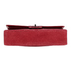 Chanel 2.55 medium model shoulder bag in red shagreen - DETAIL 1