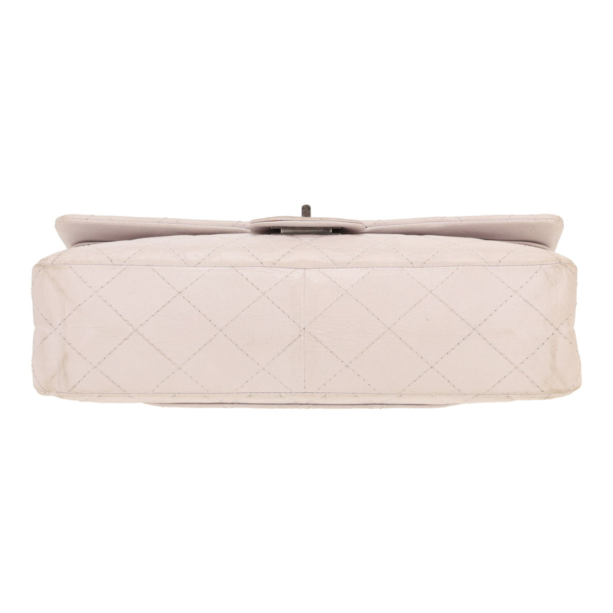 Chanel 2.55 shoulder bag in white quilted leather - DETAIL 1
