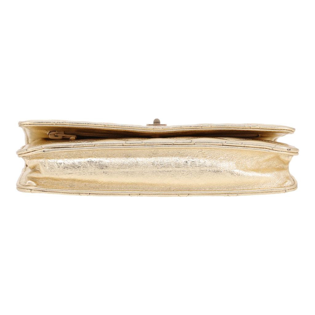 Chanel 2.55 Wallet on Chain shoulder bag in gold quilted leather - DETAIL 1