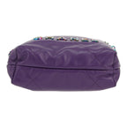Chanel 22 shoulder bag in purple leather - DETAIL 1