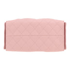 Chanel 25 small model shoulder bag in pink quilted grained leather - DETAIL 1