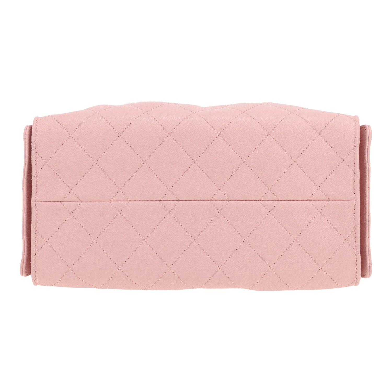 Chanel 25 small model shoulder bag in pink quilted grained leather - DETAIL 1