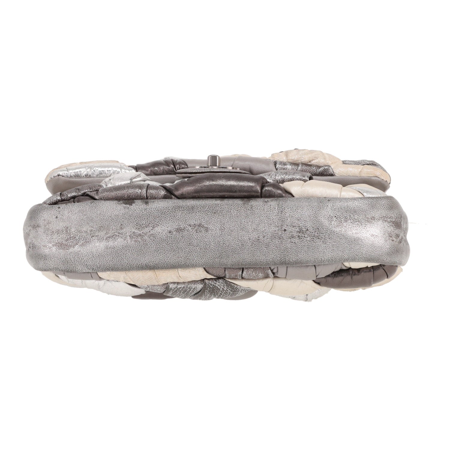 Chanel Baguette handbag in beige, grey and silver leather - DETAIL 1