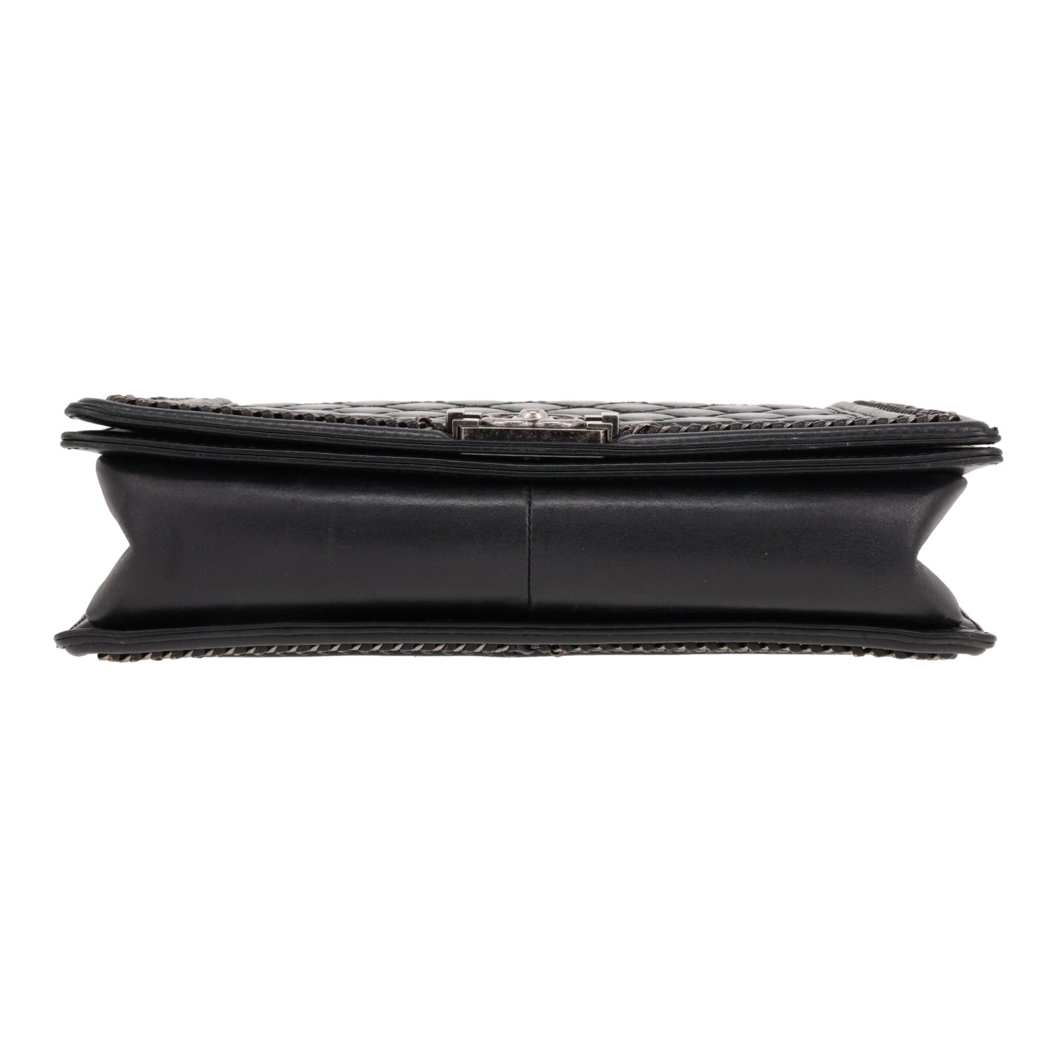 Chanel Boy large model shoulder bag in black quilted leather - DETAIL 1