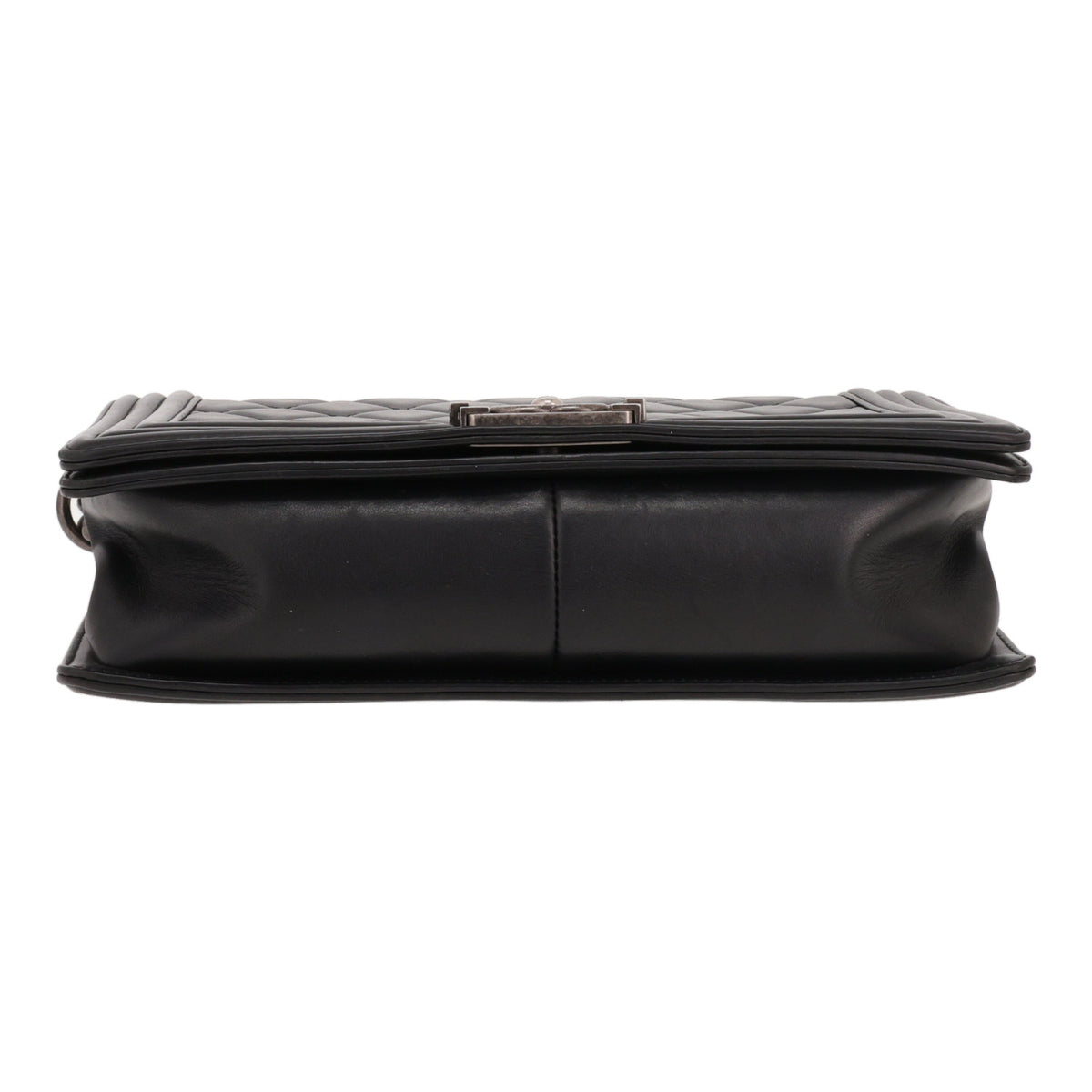 Chanel Boy large model shoulder bag in black quilted leather - DETAIL 1