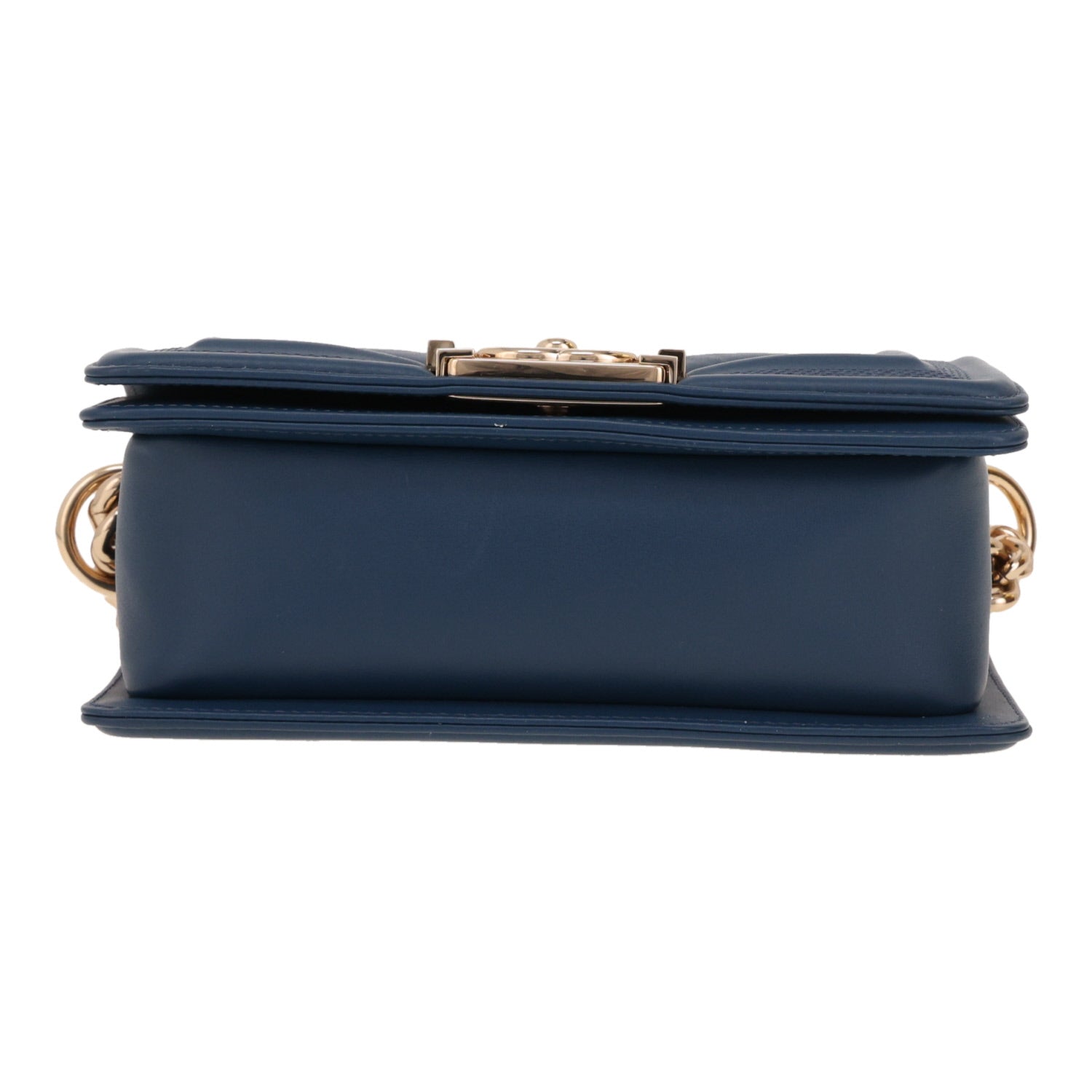 Chanel Boy small model shoulder bag in blue chevron quilted leather - DETAIL 1